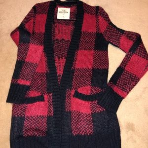 Checkered Sweater Cardigan